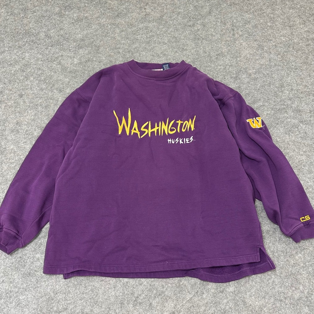 Crable Sportswear Washington Huskies Sweatshirt Mens Large Purple Y2K NCAA